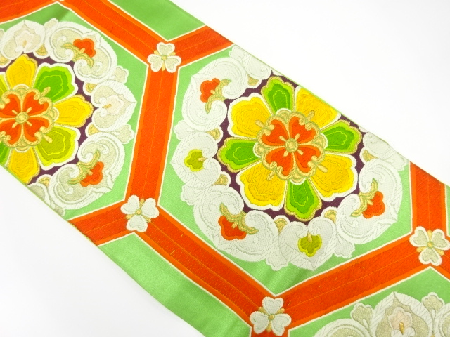 JAPANESE FUKURO OBI / WOVEN FLOWER KIKKO PATTERN